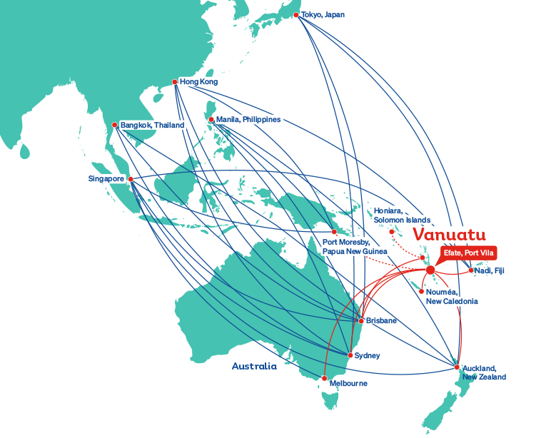 Air Vanuatu Route Maps Asia