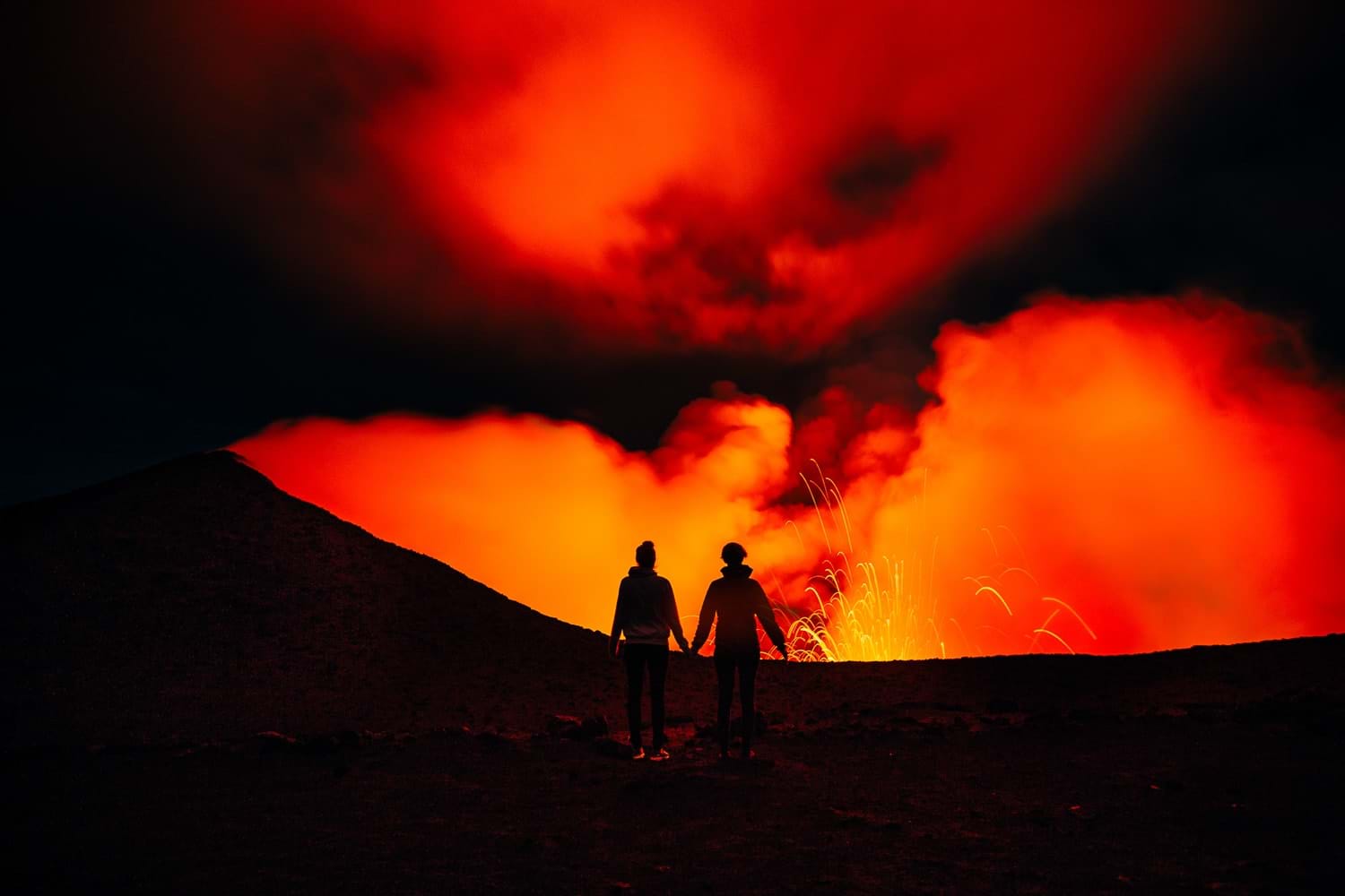 Trekking on Mount Yasur, Tanna